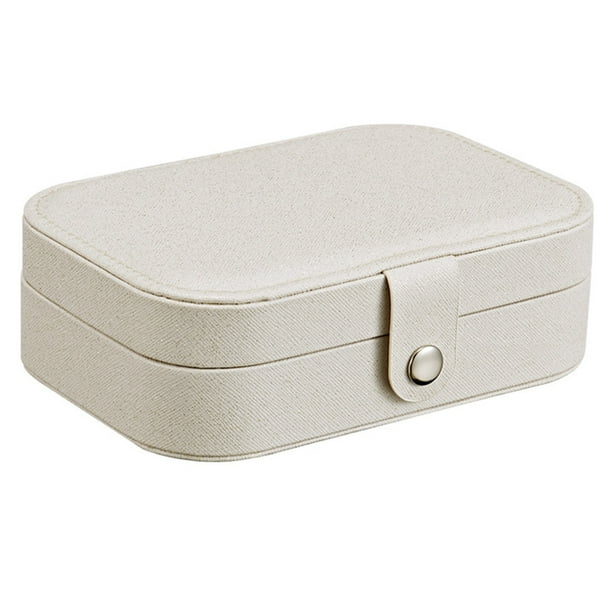 White Faux Leather Stud Earring Box Display Jewelry Gift Box Classic Style
